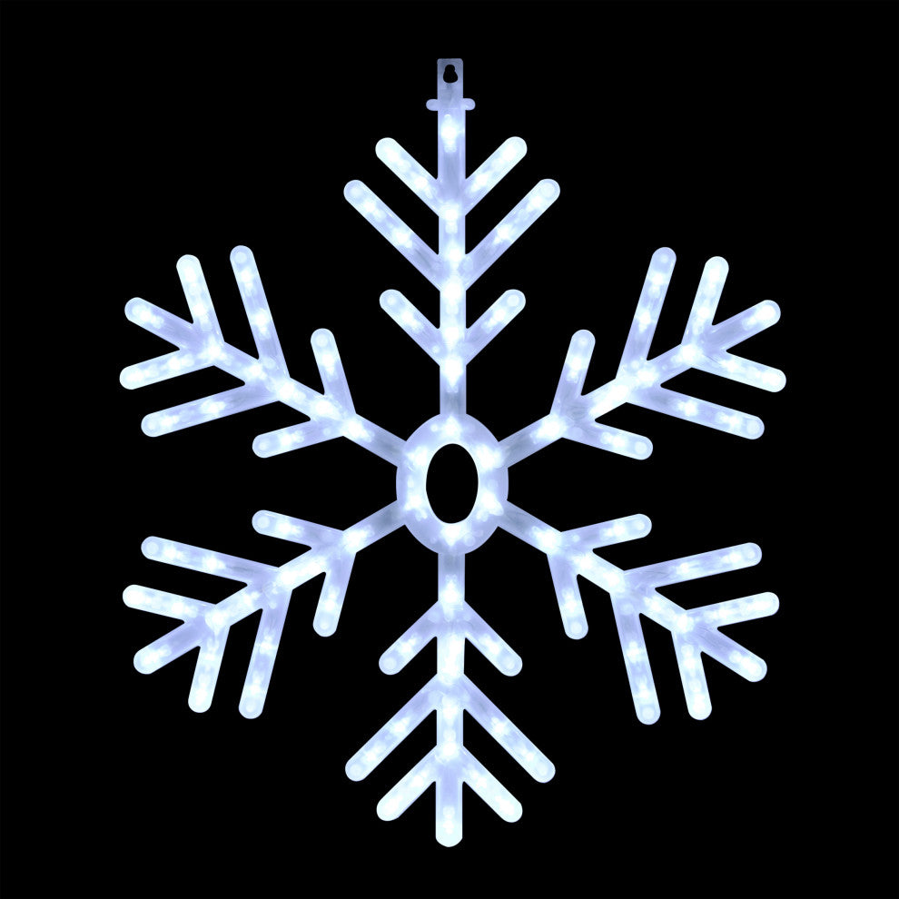 24"H Indoor/Outdoor Hanging Snowflake Decoration with LED Lights