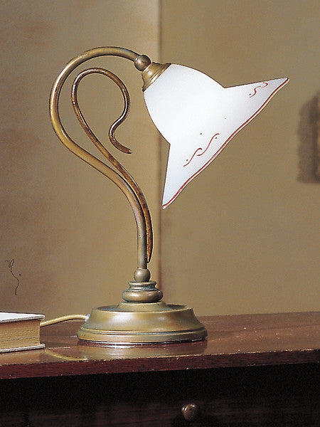 Country Line 1804 Table Lamp, Graphite And Silver, Satin White and Blue