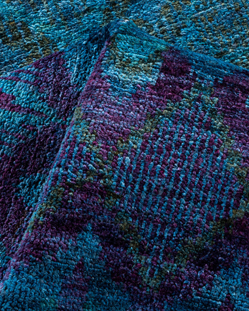 Fine Vibrance, One-of-a-Kind Hand-Knotted Area Rug Blue, 6' 0" x 8' 10"