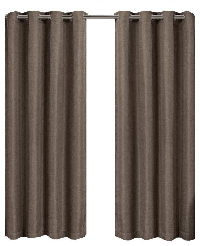 Gulfport Faux Linen Blackout Weave Panels, Taupe, 104"x84", Set of 2