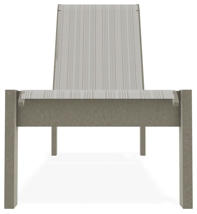 Leeward Sling Stackable Outdoor Chaise Lounge, Harbor/Storm