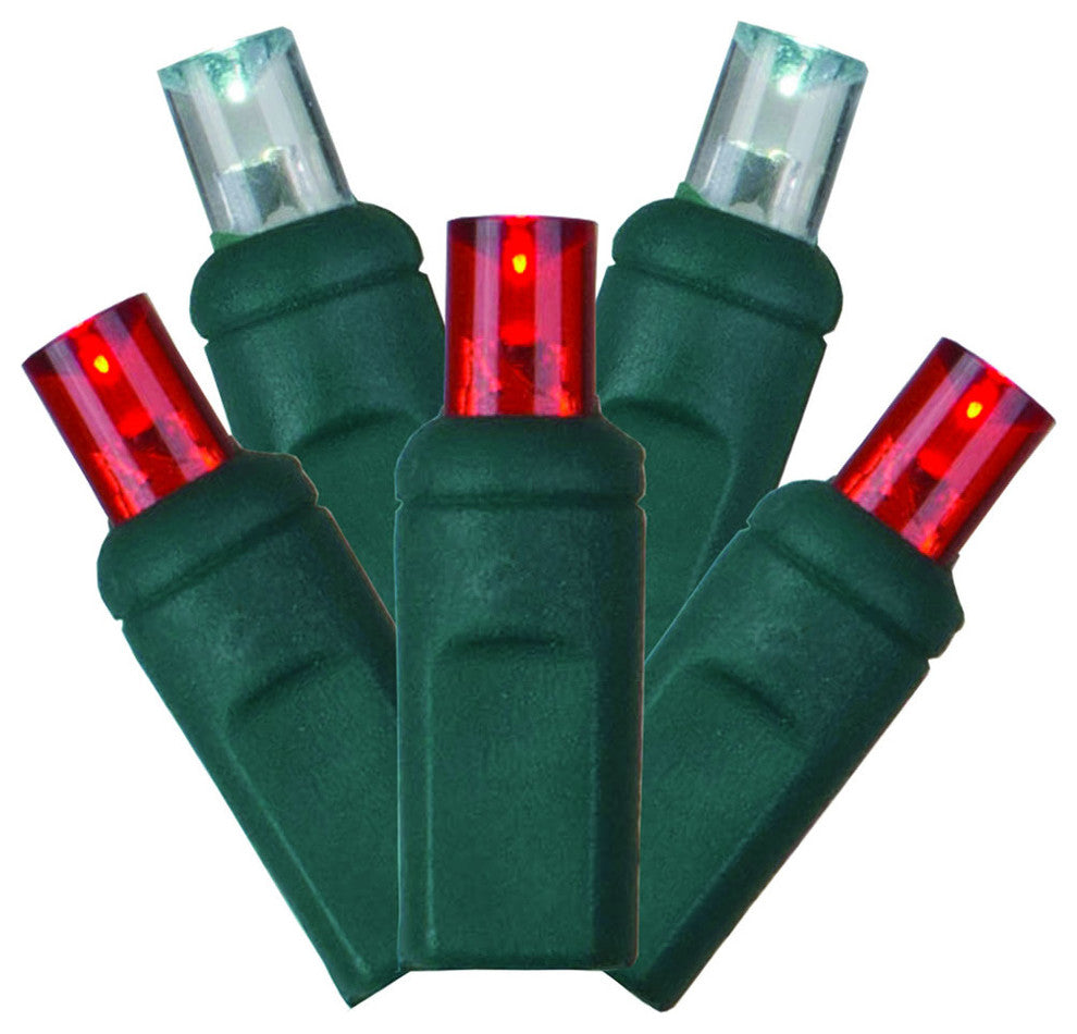 Vickerman X6G6525 50 Red-White Wide Angle Led, 25' Christmas Single Light Strand