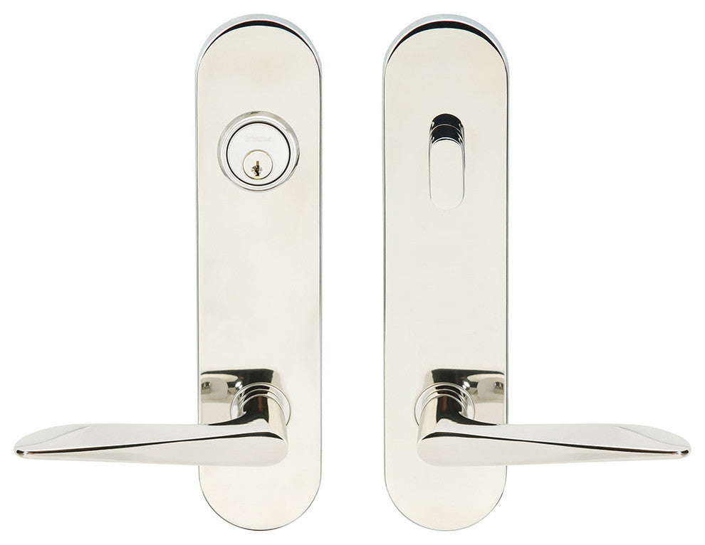 Ecco Lever, Tubular Entry, Single Cylinder, Right Hand, Polished Stainless Steel