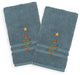 Christmas Tree, Embroidered Luxury Denzi Hand Towels, Set of 2, Denzi Blue