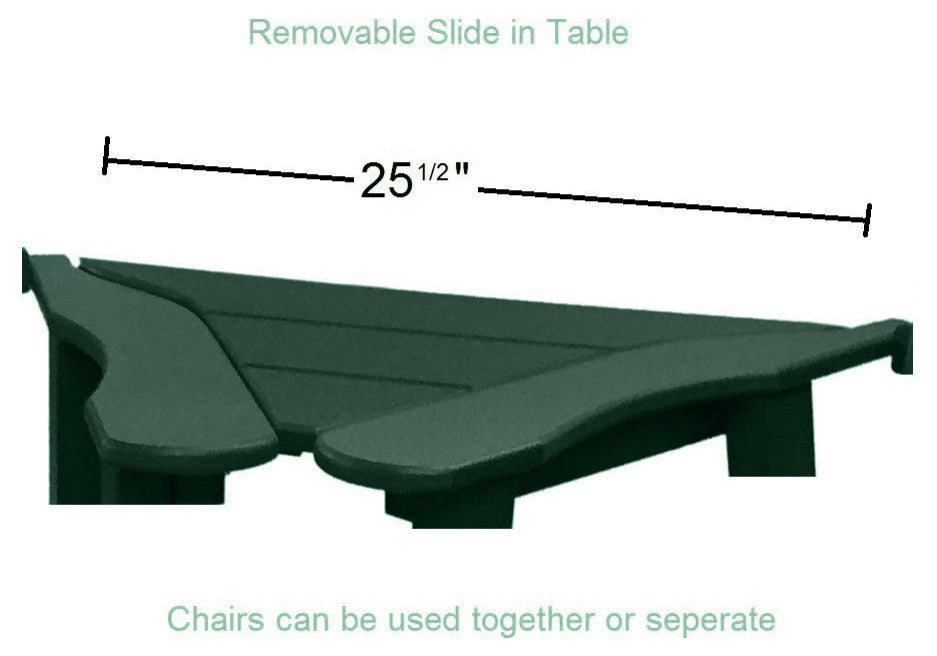 Phat Tommy Tall Adirondack Chairs Set of 2, Poly Outdoor Bar Stool Chairs, Hunter Green