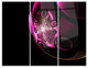 "Purple Fractal Sphere in Dark" Metal Wall Art, 3 Panels, 36"x28"