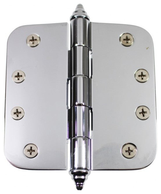 Chrome Plated Brass Cabinet Door Hinge with Stainless Steel Decor Tip Pins