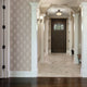 Line Leaves Peel and Stick Vinyl Wallpaper, Off White Warm Gray, 24"w X 108"h