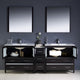 Torino 84" Espresso Modern Double Sink Bathroom Vanity, Faucet FFT1040CH