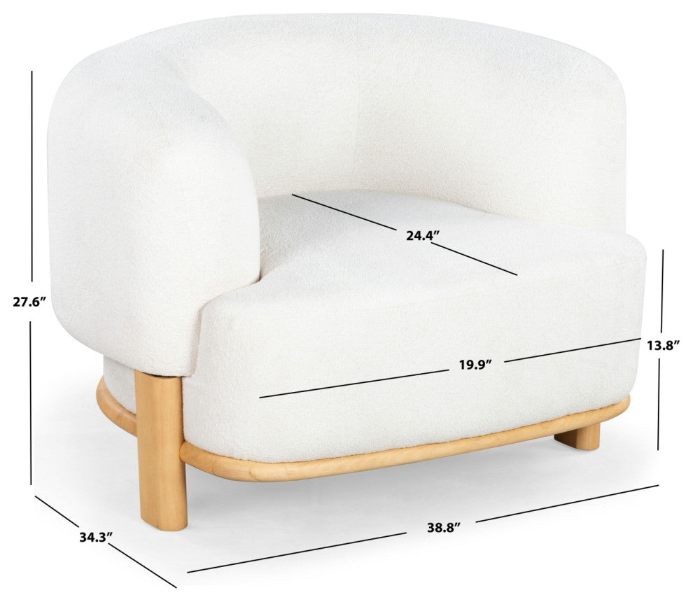 Safavieh Couture Oscar Boucle Accent Chair, Ivory/Natural