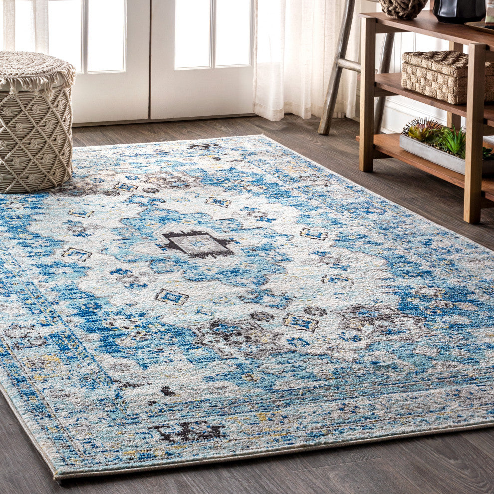 Modern Persian Boho Vintage Medallion Area Rug, 8x10
