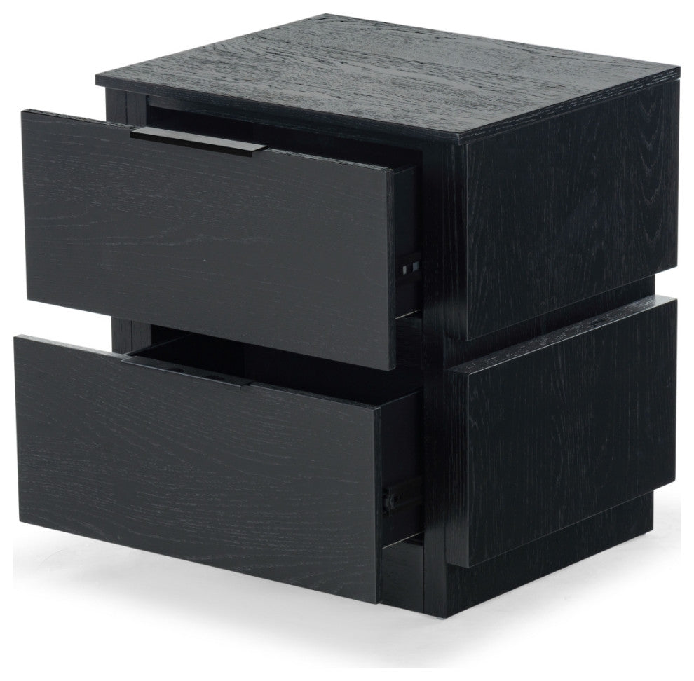 Safavieh Couture Titus 2 Drawer Nightstand, Black
