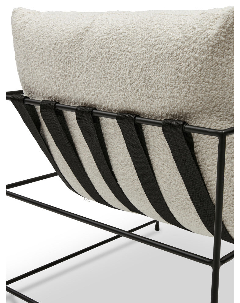 Trent Accent Chair, White Boucl