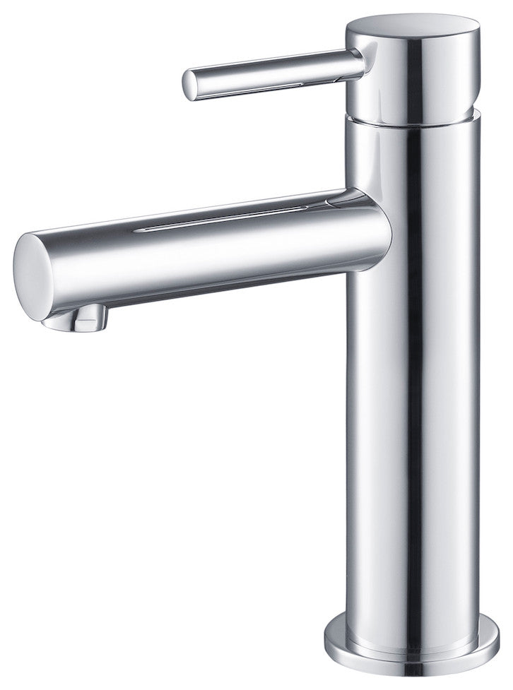 Blossom Brass Round Single Handle Bathroom Vanity Sink faucet, Chrome