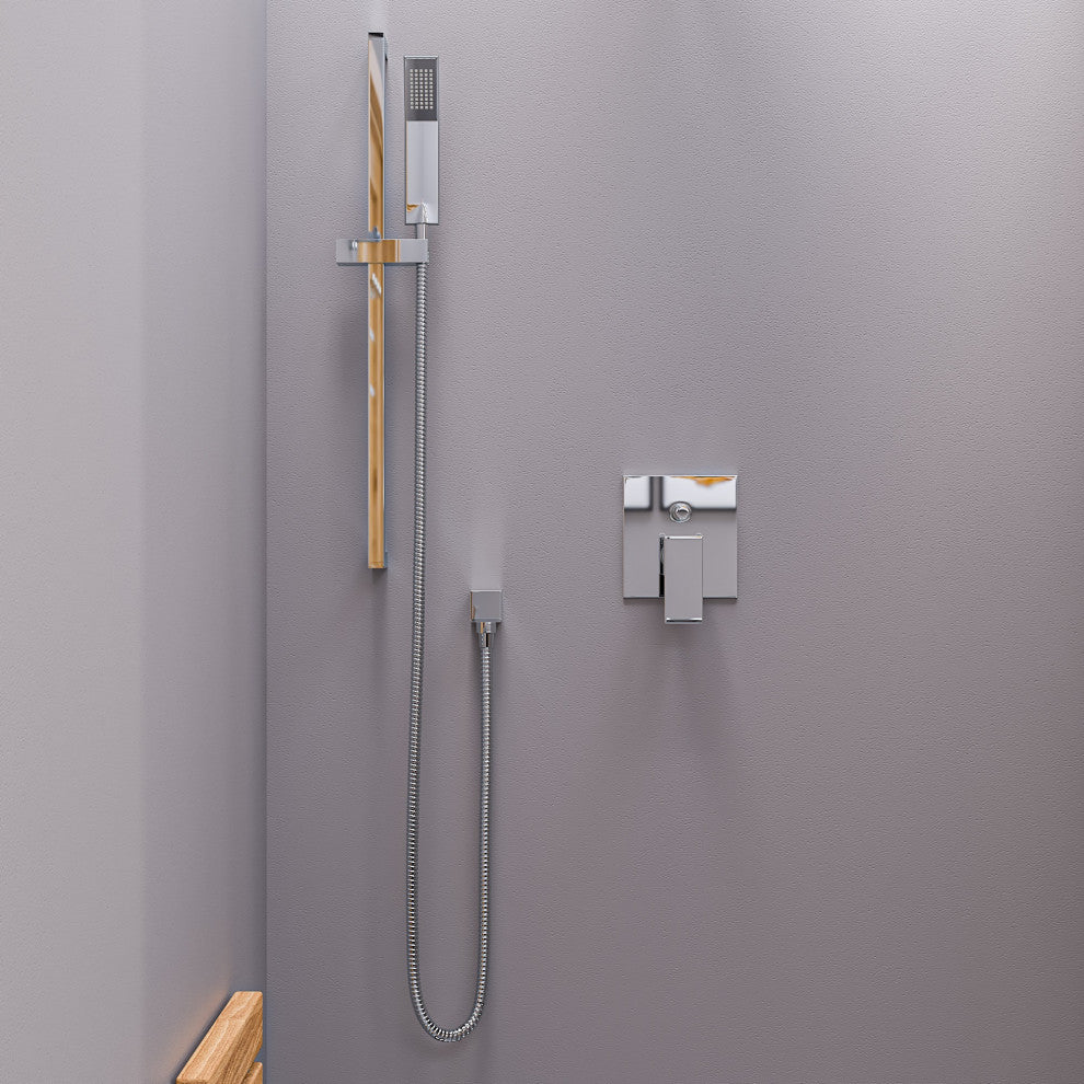 ALFI brand AB6801-PC Square Pressure Balanced Shower Mixer with Diverter