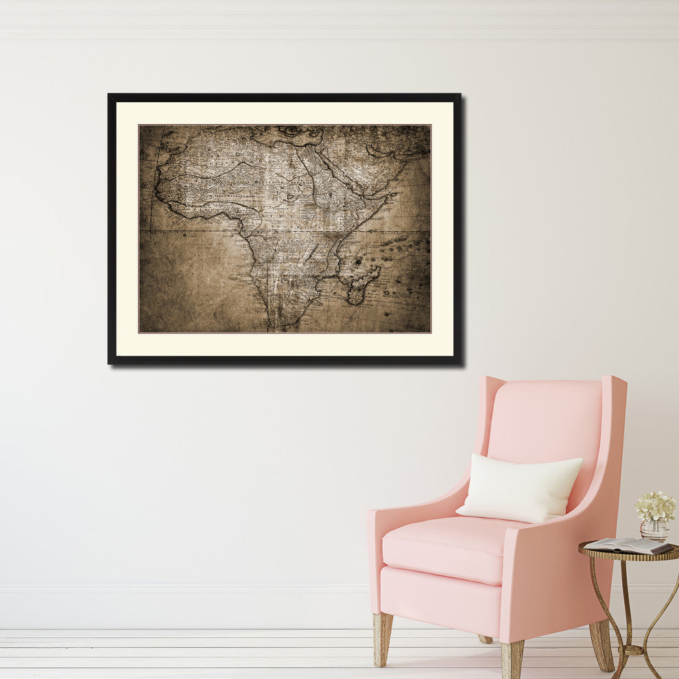 Africa Mapmaker Vintage Sepia Map Canvas Print, 16"x21"