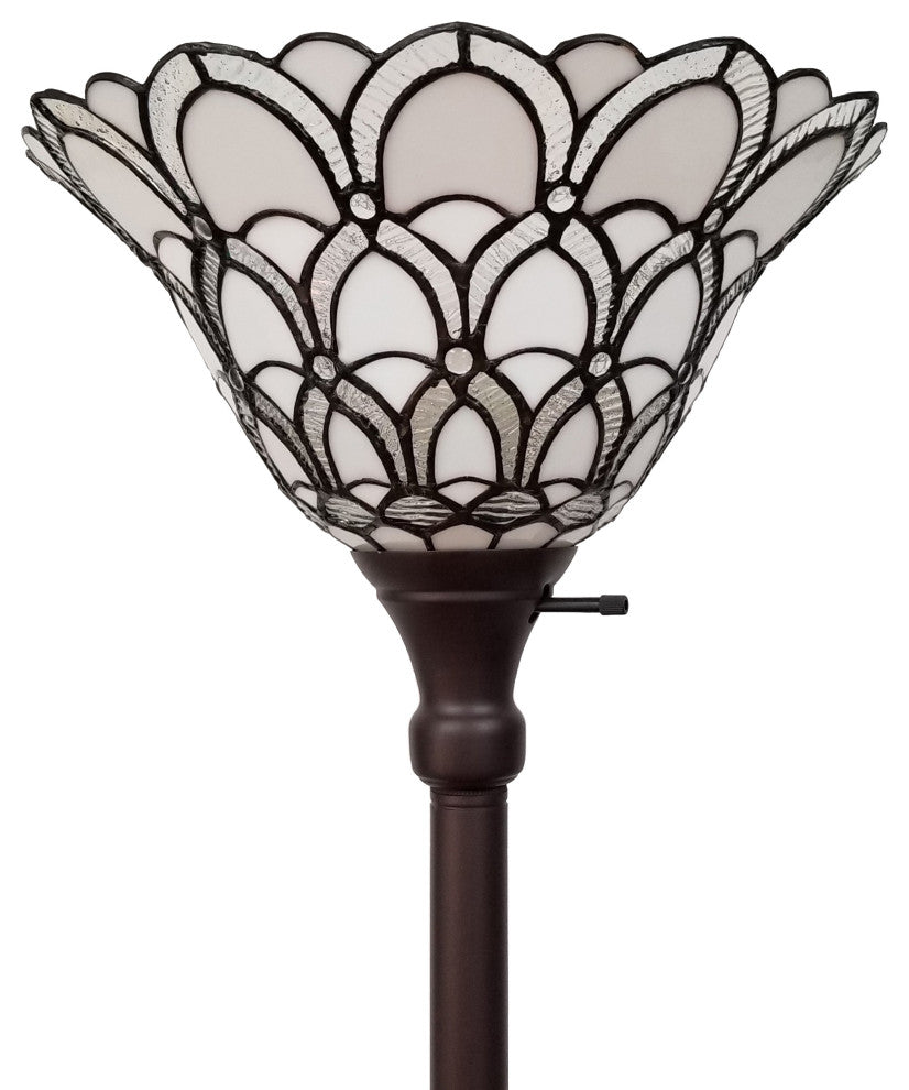 Tiffany Style Jeweled Torchiere Floor Lamp 69" Tall