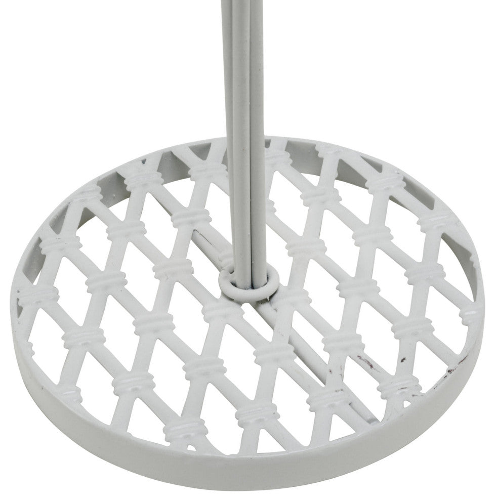 4 Arm Metal Mug Stand, White