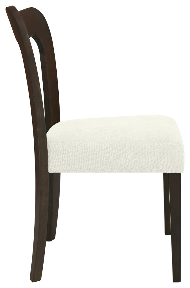 GDF Studio Modern Open Back Dining Chair, Set of 2, Dark Brown/Beige
