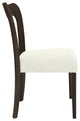GDF Studio Modern Open Back Dining Chair, Set of 2, Dark Brown/Beige