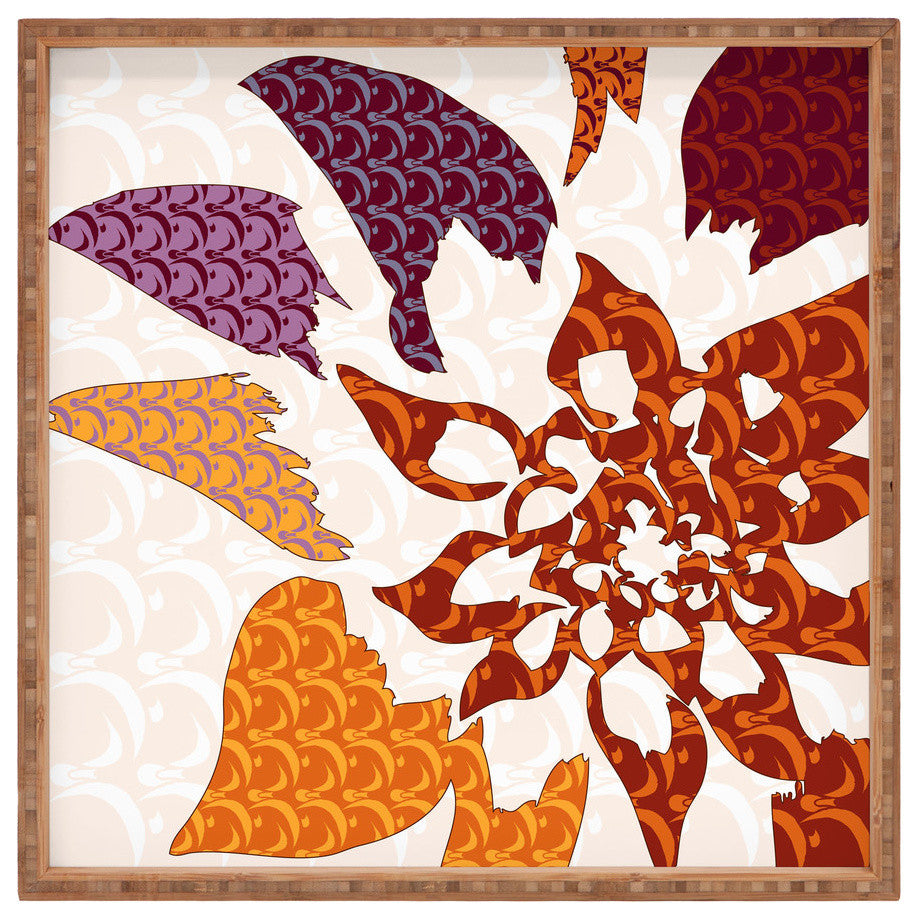 Deny Designs Karen Harris Constance In Orange Blossom Square Tray