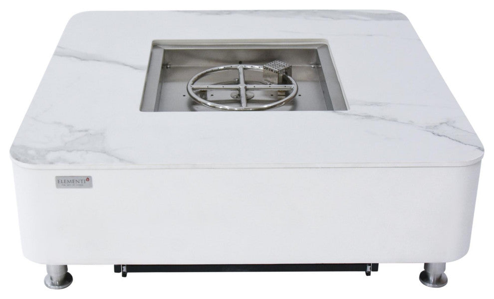 Annecy Square Marble Porcelain Top Propane Fire Table by Elementi Plus