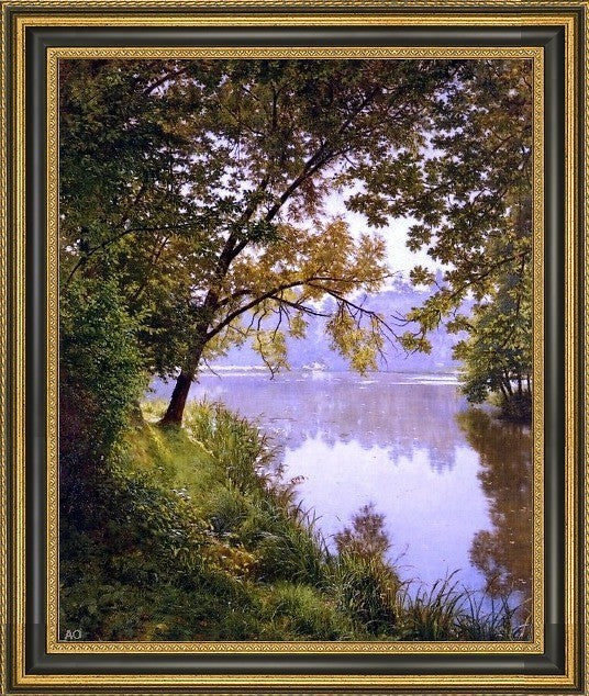 Henri Biva From the Water's Edge Framed Premium Canvas Print, 20"x25"