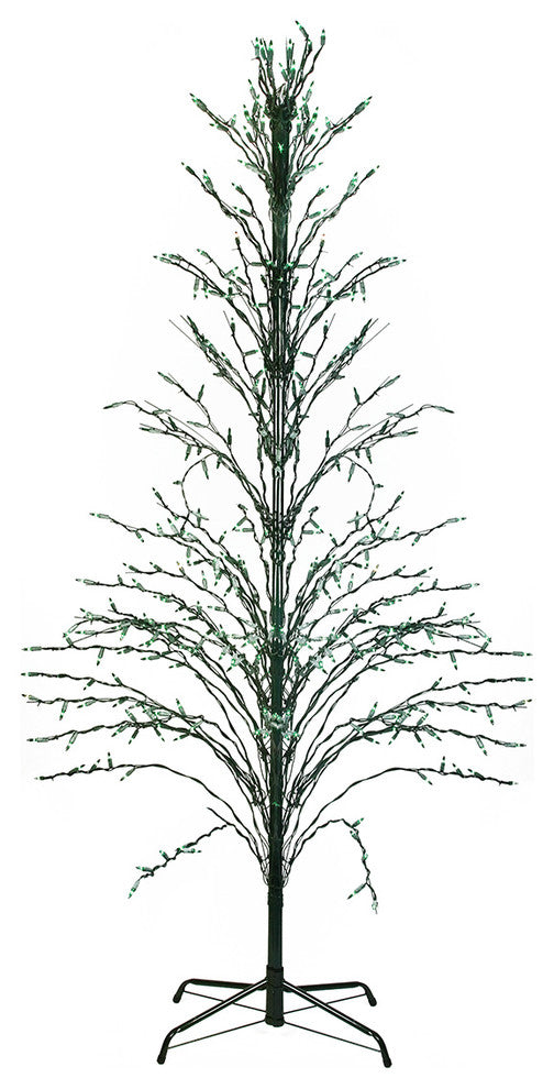 4' Green Lighted Christmas Cascade Twig Tree Outdoor Decoration