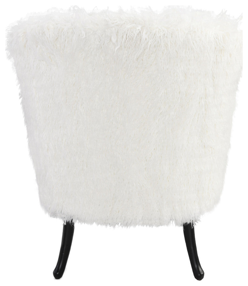 White Faux Fur Arm Chair
