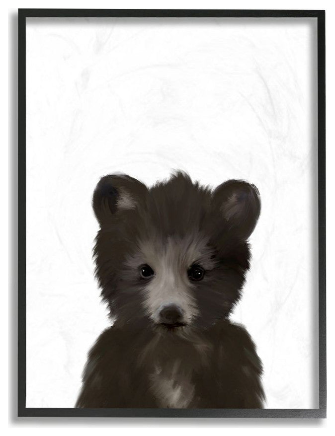 Baby Black Bear Animal Kids Painting, 11"x14"