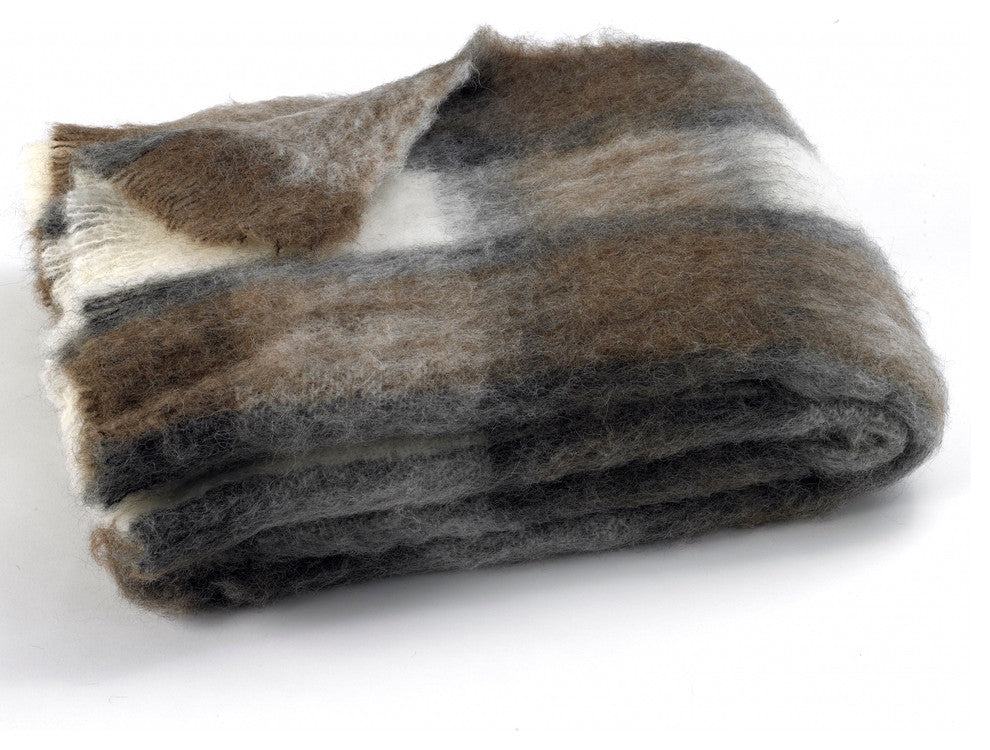 Alpaca Throws, Brown/Gray Plaid