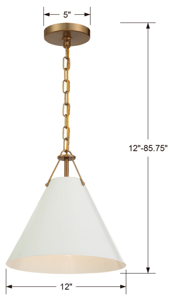 Xavier 1 Light Pendant, Vibrant Gold
