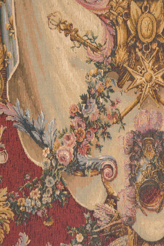 Grandes Armoiries Red European Tapestry Wall hanging
