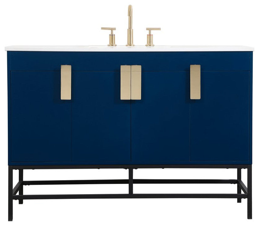Home Living 22" Modern Blue-Light Bathroom Vanity