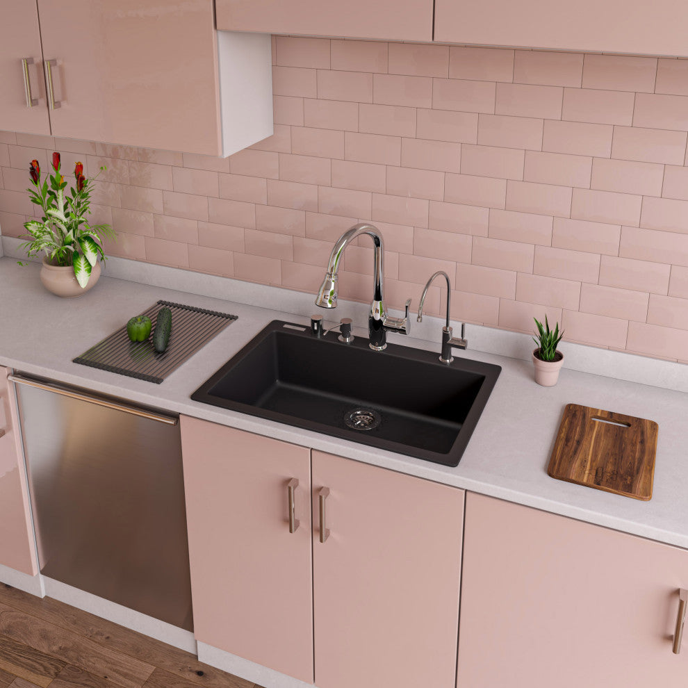 Polished Chrome Traditional Gooseneck Pull Down Kitchen Faucet