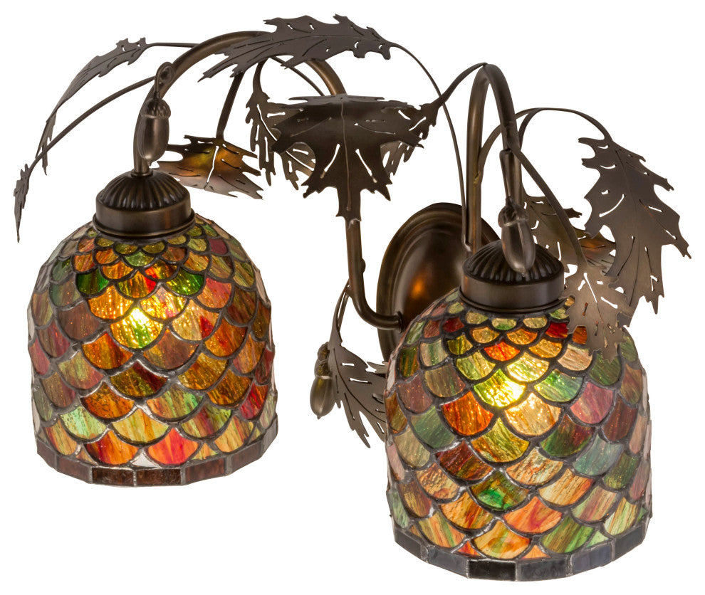 18W Oak Leaf & Acorn 2 LT Wall Sconce