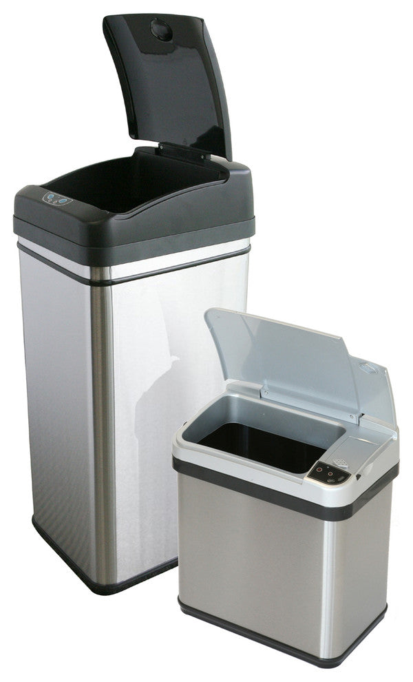 Multifunction Sensor Trash Cans, 2-Piece Set