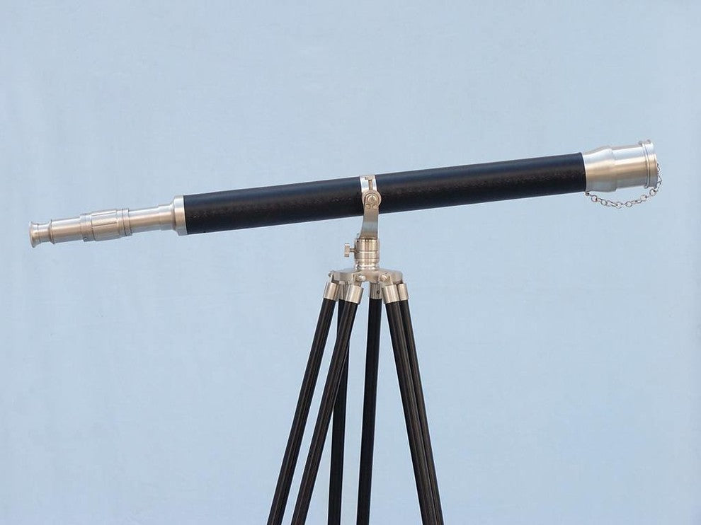 Floor Standing Brushed Nickel With Leather Galileo Telescope 65''