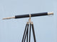 Floor Standing Brushed Nickel With Leather Galileo Telescope 65''