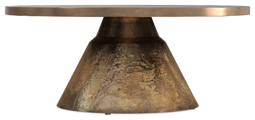 Michelle Cast Aluminum Coffee Table, Vintage Brass