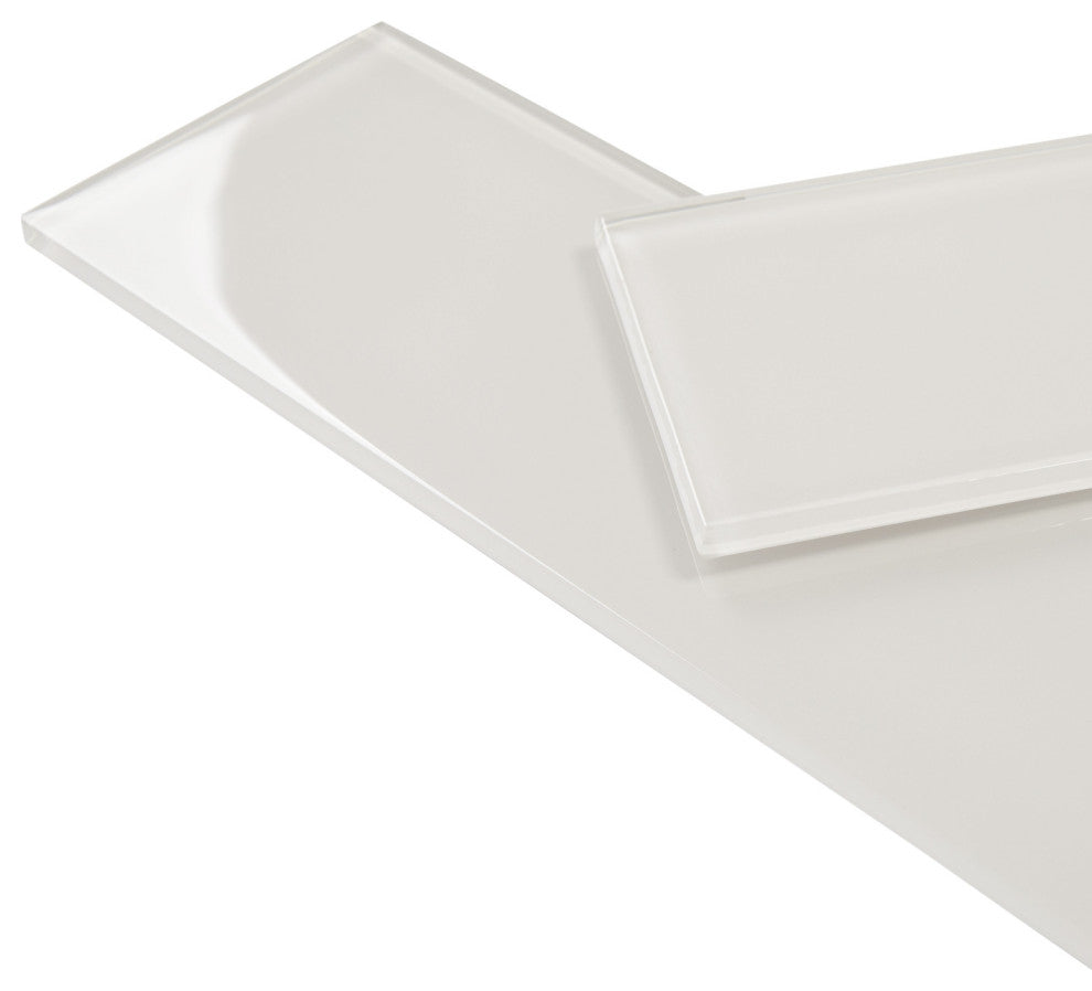 4"x12" Glass Subway Collection, Agreeable Gray