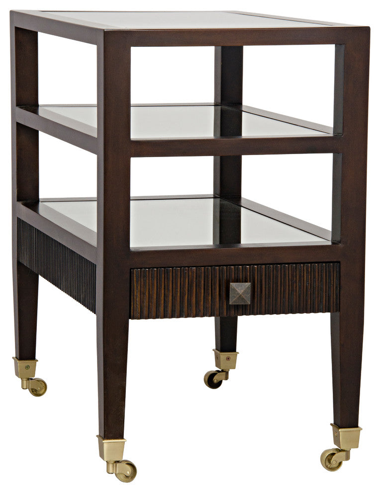 Lesly Side Table, Distressed Brown