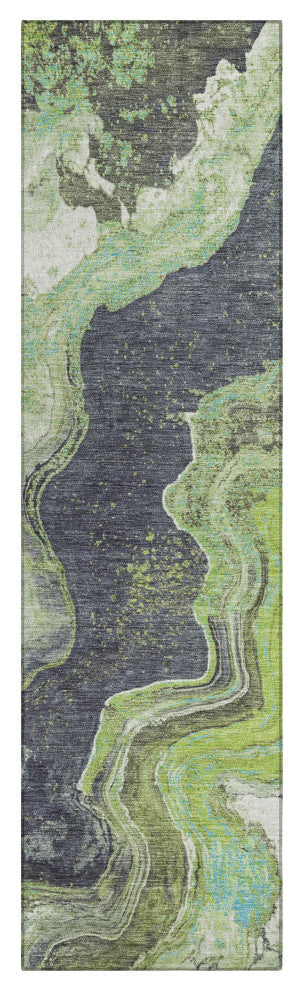 Machine Washable Indoor/Outdoor Chantille ACN1907 Aloe 2'3" x 7'6" Runner Rug