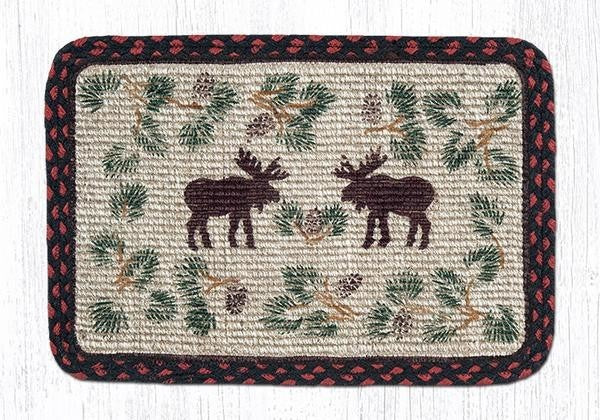 Moose/Pinecone Wicker Weave Placemat 13"x19"