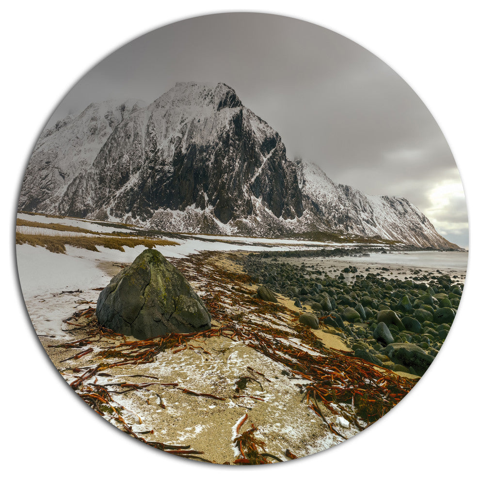 Eggum Lofoten Islands Norway, Landscape Round Metal Wall Art, 11"