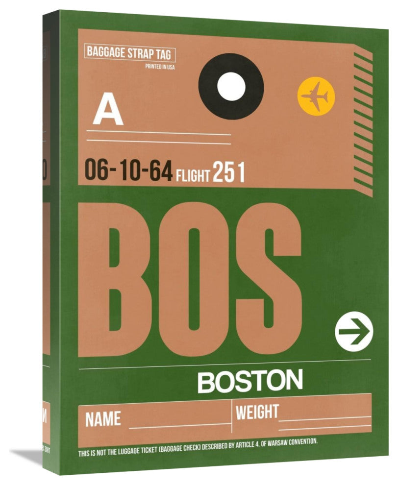 "BOS Boston Luggage Tag 1" Fine Art Print