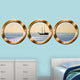 VWAQ Boat Window Decals, Portholes Decor, Ocean View Wall Mural, Bronze, 14"