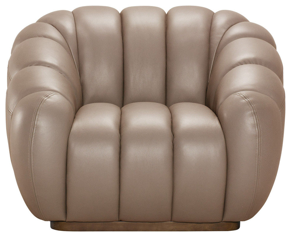 Divani Casa Ekwok Modern Tan Leather Chair