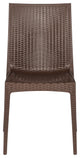 Leisuremod Weave Mace Indoor Outdoor Patio Chair, Brown