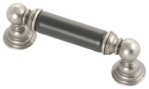 3 " Gaslight Black Nickel Vibed With Black Cabinet Pull P3412-BNVB